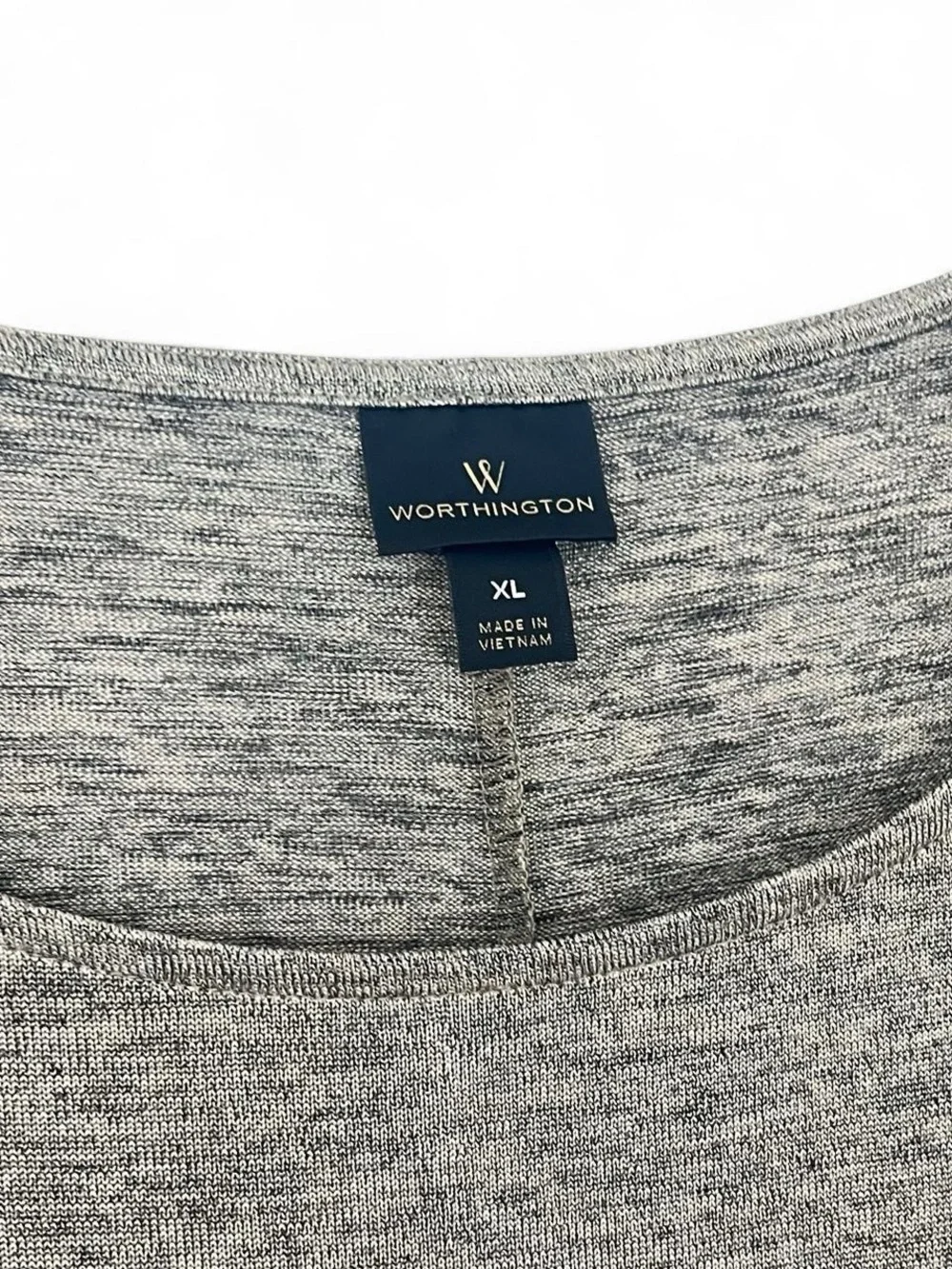 Worthington Relaxed Scoop Neck Women's Top - Gray/Brown